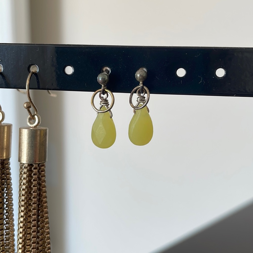 Yellow drop earrings